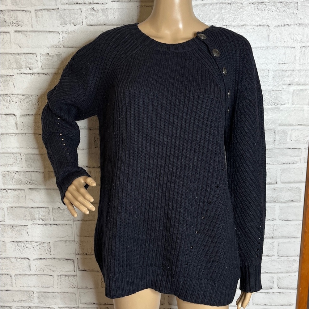 Pierre Balmain wool blend knit sweater buttons